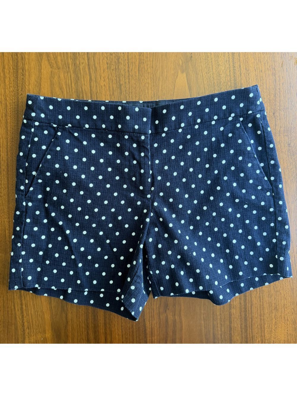 J.Crew Women's Navy Blue Polka Dot Shorts - Size 4